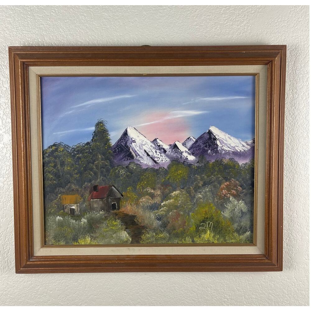 Framed Oil Painting on Canvas Mountain Landscape